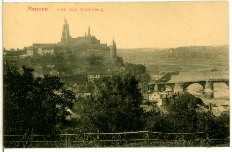 10318-Meißen-1908-Blick vom Martinsberg zur Albrechtsburg-Brück & Sohn Kunstverlag