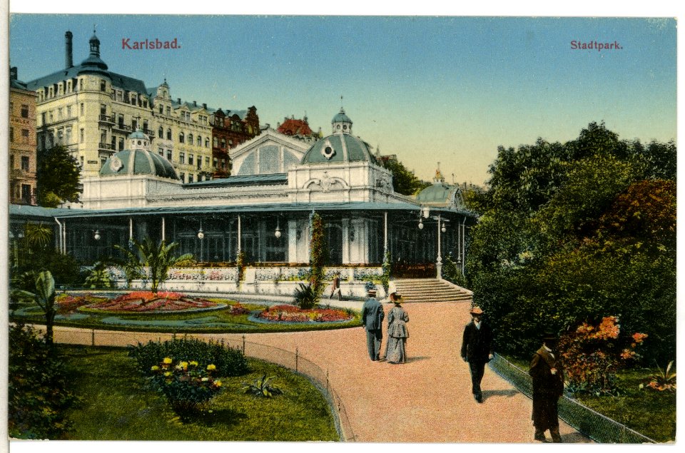 12206-Karlsbad-1910-Stadtpark-Brück & Sohn Kunstverlag