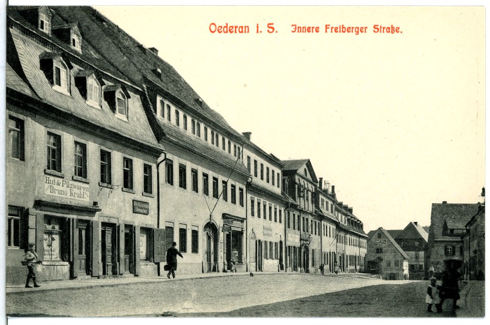 12175-Oederan-1910-Innere Freiberger Straße-Brück & Sohn Kunstverlag
