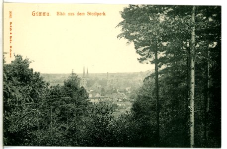 09985-Grimma-1908-Blick aus dem Stadtpark-Brück & Sohn Kunstverlag