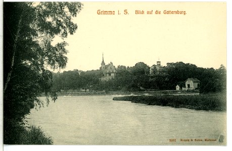 09981-Grimma-1908-Blick auf die Gattersburg-Brück & Sohn Kunstverlag