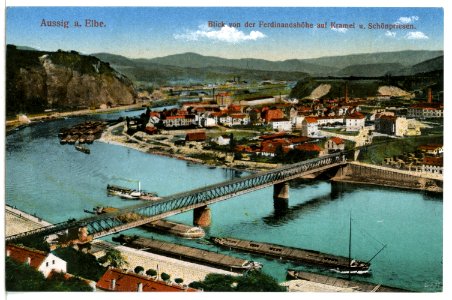 12219-Aussig-1910-Blick von der Ferdinandshöhe auf Kramel und Schönpriesen-Brück & Sohn Kunstverlag