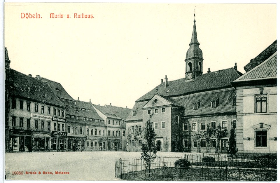 10086-Döbeln-1908-Markt und Rathaus-Brück & Sohn Kunstverlag