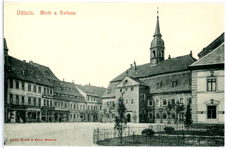 10086-Döbeln-1908-Markt und Rathaus-Brück & Sohn Kunstverlag