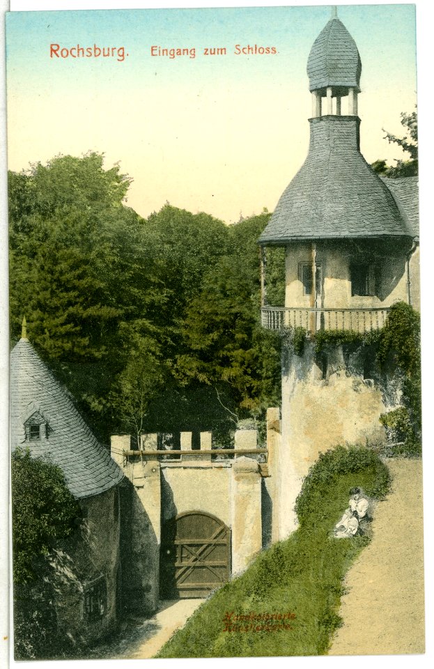 10133-Rochsburg-1908-Eingang zum Schloß-Brück & Sohn Kunstverlag