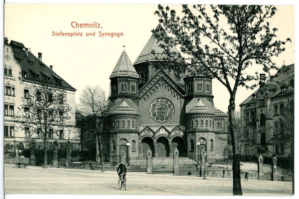 12144-Chemnitz-1910-Stefansplatz und Synagoge-Brück & Sohn Kunstverlag