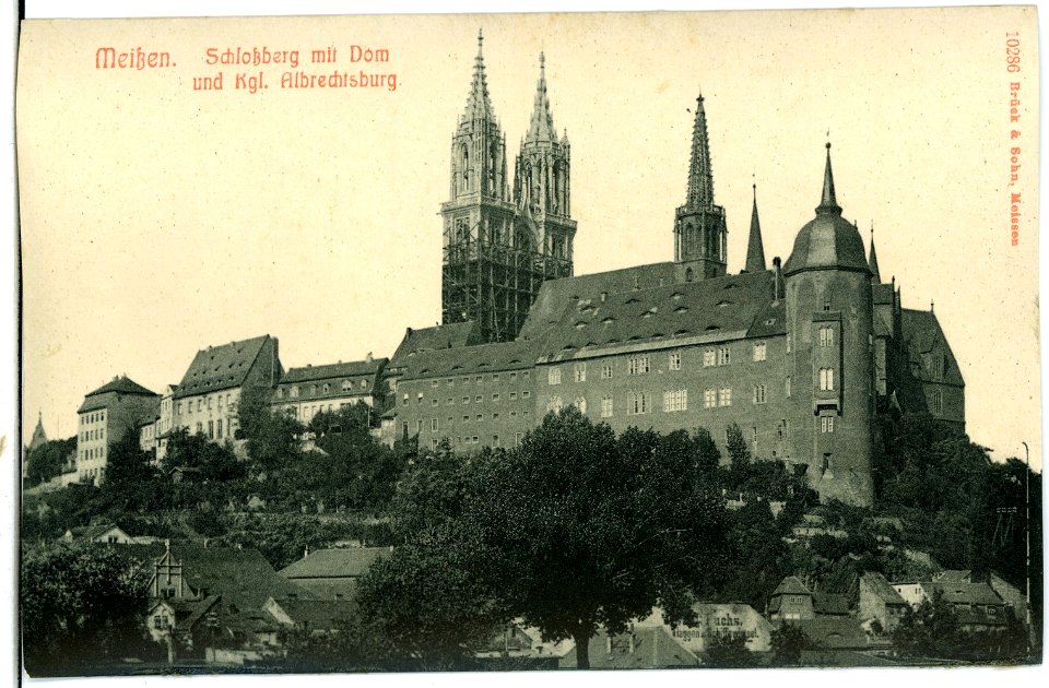 10286-Meißen-1908-Schloßberg mit Albrechtsburg und Dom-Brück & Sohn Kunstverlag