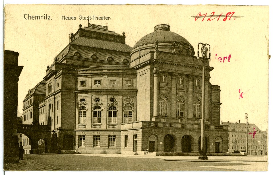 12181-Chemnitz-1910-Neues Theater-Brück & Sohn Kunstverlag