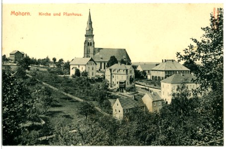 11761-Mohorn-1910-Kirche und Pfarrhaus-Brück & Sohn Kunstverlag
