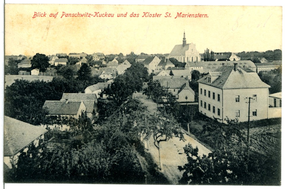 11869-Panschwitz-Kuckau-1910-Blick auf Panschwitz-Kuckau und die Klosterkirche-Brück & Sohn Kunstverlag
