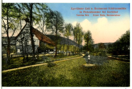 12166-Karlsbad-1910-Pirkenhammer - Restaurant Schützenmühle-Brück & Sohn Kunstverlag