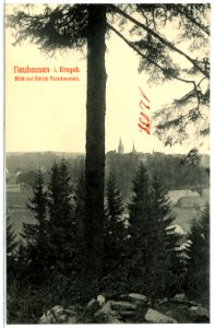 12038-Neuhausen-1910-Blick auf Schloß Purschenstein-Brück & Sohn Kunstverlag
