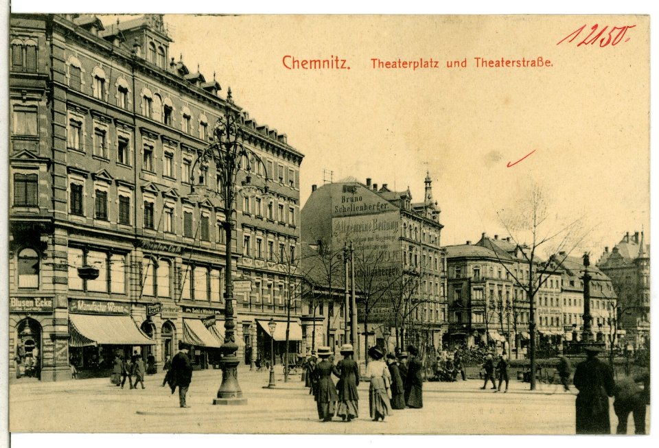 12150-Chemnitz-1910-Theaterplatz und Theaterstraße-Brück & Sohn Kunstverlag