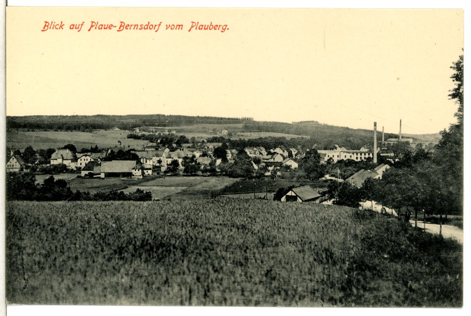 12402-Plaue-Bernsdorf-1911-Blick vom Plauberg-Brück & Sohn Kunstverlag