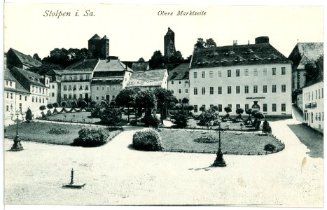 10298-Stolpen-1908-Markt mit Schloß-Brück & Sohn Kunstverlag