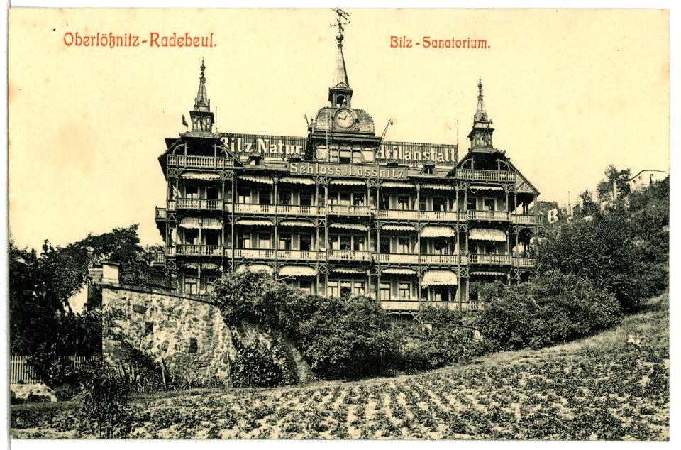 12704-Radebeul-1911-Oberlößnitz, Bilz-Sanatorium-Brück & Sohn Kunstverlag
