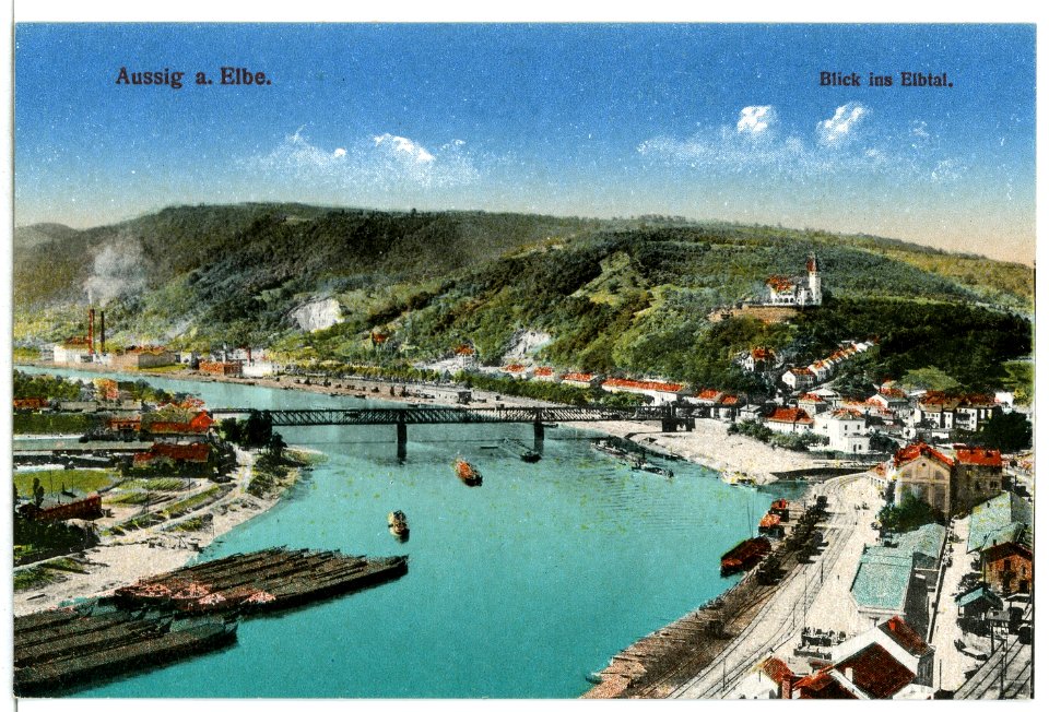 12213-Aussig-1910-Blick ins Elbtal-Brück & Sohn Kunstverlag