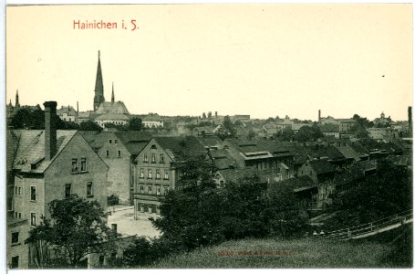 10207-Hainichen-1908-Blick auf den Ort-Brück & Sohn Kunstverlag