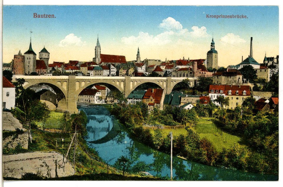 12391-Bautzen-1910-Kronprinzenbrücke-Brück & Sohn Kunstverlag