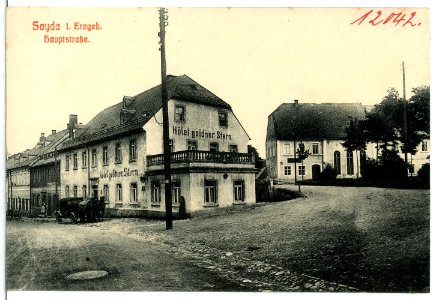 12042-Sayda-1910-Hauptstraße - Hotel goldner Stern-Brück & Sohn Kunstverlag