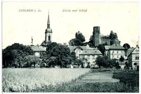10122-Stolpen-1908-Kirche und Schloß-Brück & Sohn Kunstverlag