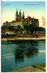 12104-Meißen-1910-Albrechtsburg und Dom von der Elbe-Brück & Sohn Kunstverlag