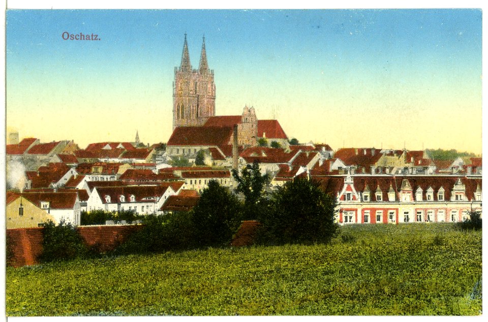 12755-Oschatz-1911-Blick auf die Stadt und Dom-Brück & Sohn Kunstverlag