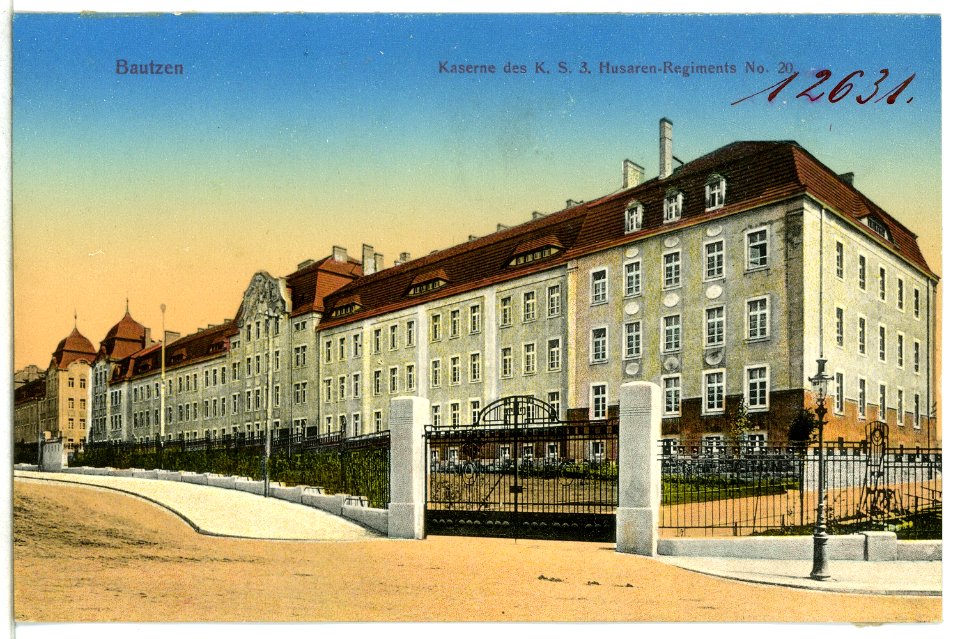 12631-Bautzen-1911-Kaserne des Königliches Sächsischen Husaren-Regiments Nr. 20-Brück & Sohn Kunstverlag