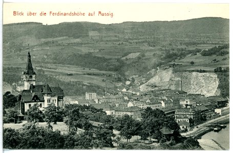 12451-Aussig-1911-Blick über die Ferdinandshöhe auf Aussig-Brück & Sohn Kunstverlag