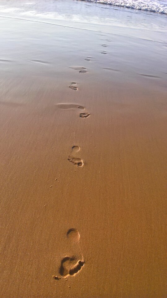 Footstep beach sea
