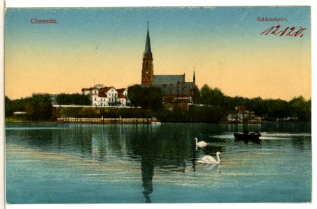 12120-Chemnitz-1910-Schloßteich, Schloßkirche-Brück & Sohn Kunstverlag