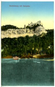 12712-Kösen-1911-Rudelsburg mit Dampfer-Brück & Sohn Kunstverlag