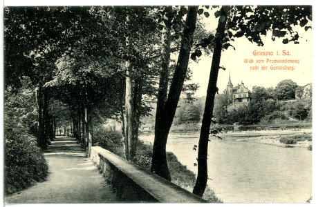 12300-Grimma-1910-Blick von Promenadenweg nach der Gattersburg-Brück & Sohn Kunstverlag photo