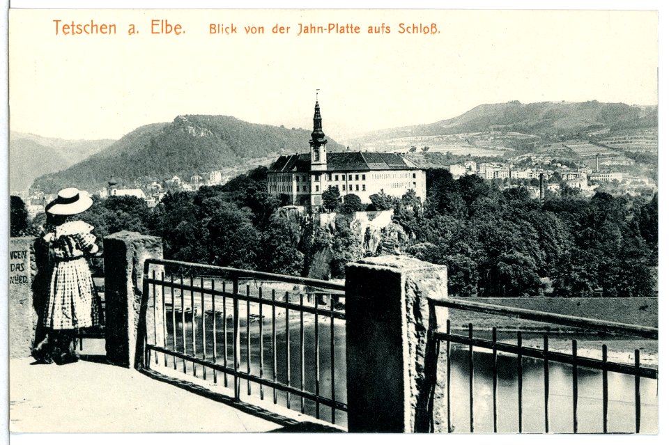 11837-Tetschen-1910-Blick aufs Schloß von der Jahn-Platte-Brück & Sohn Kunstverlag