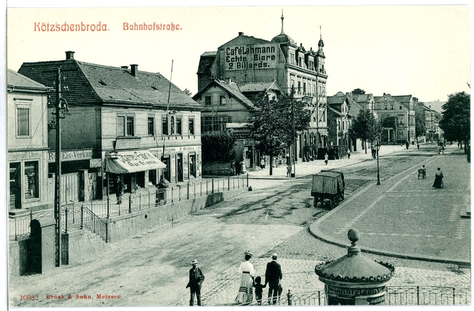 10082-Kötzschenbroda-1908-Bahnhofstraße-Brück & Sohn Kunstverlag
