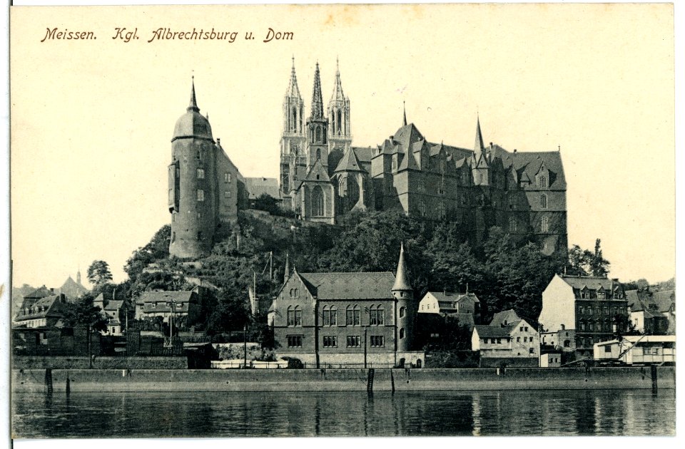10284-Meißen-1908-Albrechtsburg und Dom mit neuen Türmen-Brück & Sohn Kunstverlag