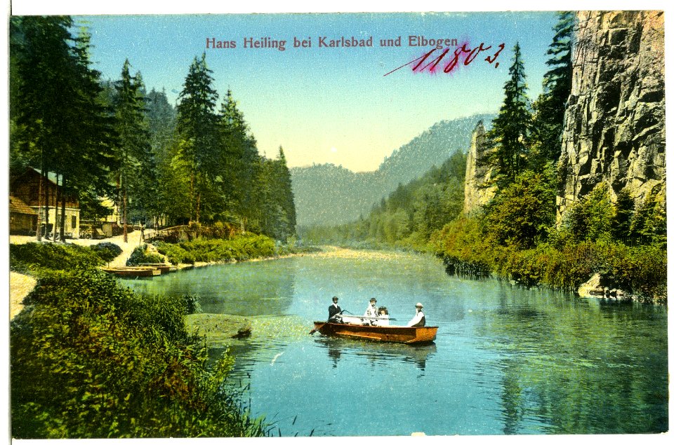 11803-Karlsbad-1910-Hans Heiling mit Ruderkahn-Brück & Sohn Kunstverlag