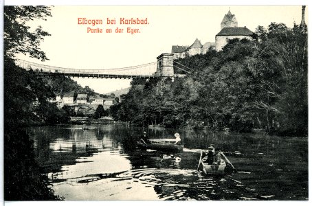 12256-Elbogen-1910-Schloß - Eger mit Ruderkähnen-Brück & Sohn Kunstverlag