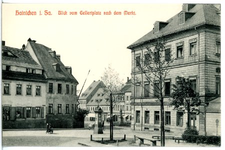 12438-Hainichen-1911-Blick vom Gellertplatz nach dem Markt-Brück & Sohn Kunstverlag