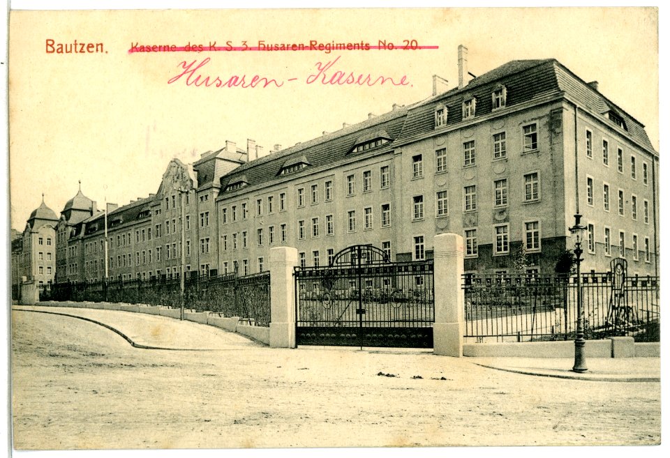 12350-Bautzen-1910-Kaserne des 3. Königlich Sächsischen Husaren-Regiments Nr. 20-Brück & Sohn Kunstverlag