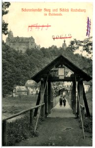 12265-Rochsburg-1910-Schloß - Schwankender Steg-Brück & Sohn Kunstverlag