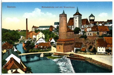 12386-Bautzen-1910-Michaeliskirche und alte Wasserkunst-Brück & Sohn Kunstverlag