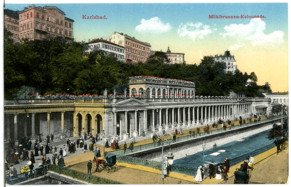 11808-Karlsbad-1910-Mühlbrunnen - Kolonnade-Brück & Sohn Kunstverlag