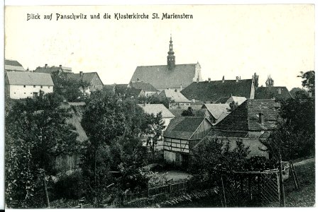 11868-Panschwitz-Kuckau-1910-Blick auf Panschwitz-Kuckau und die Klosterkirche-Brück & Sohn Kunstverlag