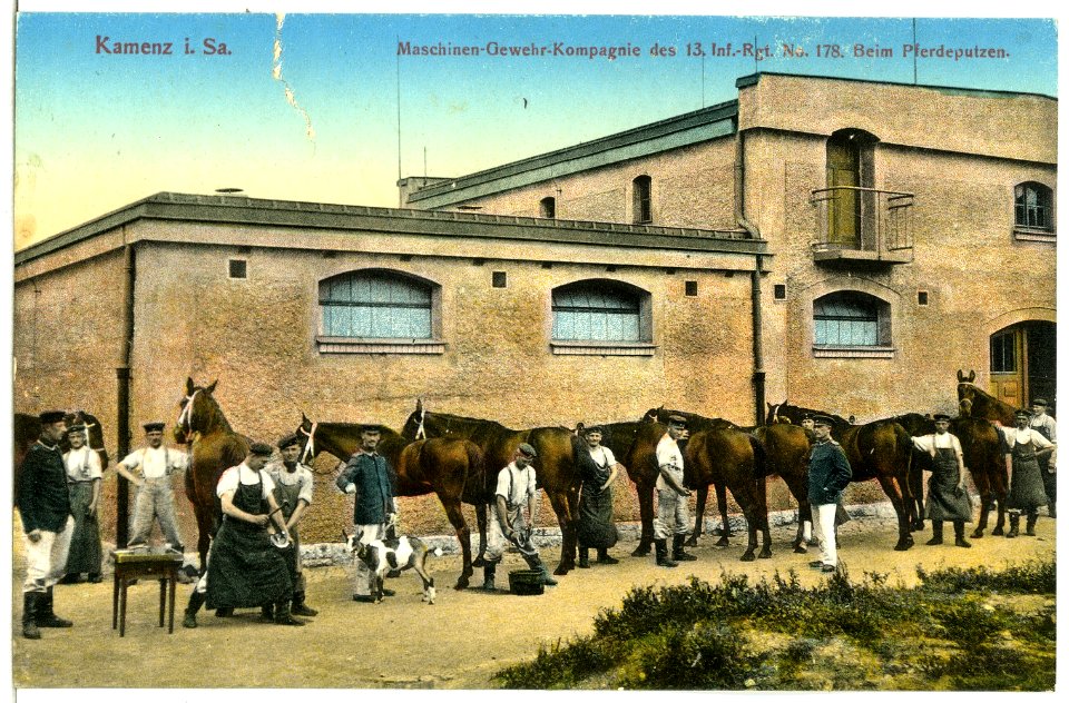 12652-Kamenz-1911-13. Infanterie-Regiment Nr. 178 - Beim Pferdeputzen-Brück & Sohn Kunstverlag