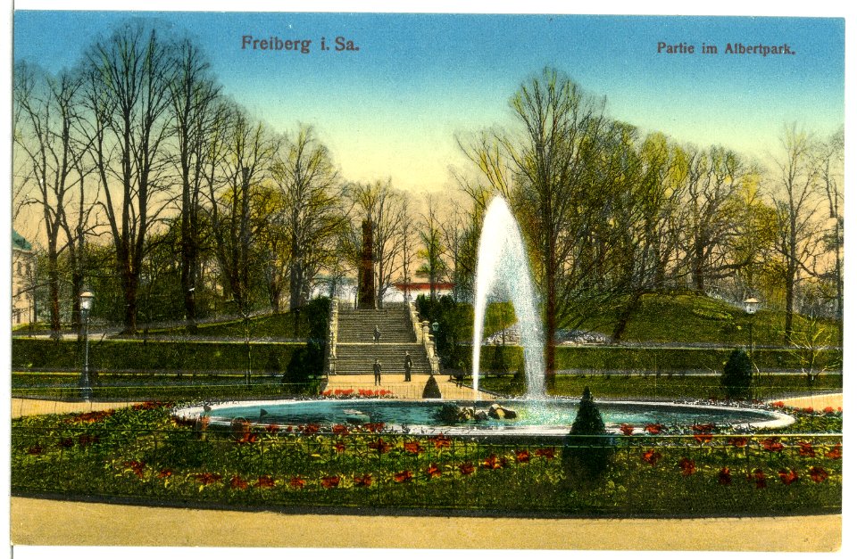 11845-Freiberg-1910-Im Albertpark-Brück & Sohn Kunstverlag