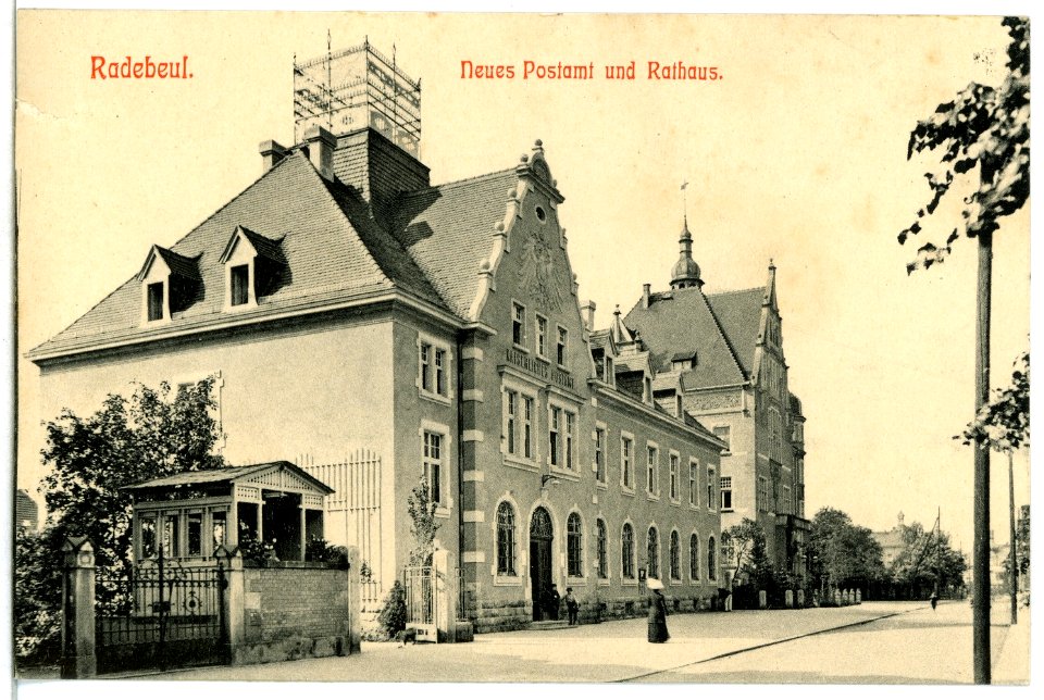 12695-Radebeul-1911-Neues Postamt und Rathaus-Brück & Sohn Kunstverlag