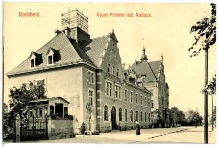 12695-Radebeul-1911-Neues Postamt und Rathaus-Brück & Sohn Kunstverlag