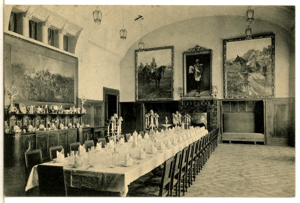 12019-Dresden-1910-Speisesaal des Offizier-Kasino der Königlich Sächsischen Garde-Reiter-Brück & Sohn Kunstverlag