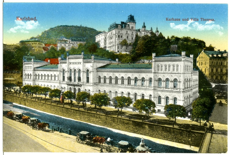 11807-Karlsbad-1910-Kurhaus und Villa Theresa-Brück & Sohn Kunstverlag